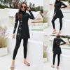 ABEWIP Muslim Swimsuits for Women Burkini Bathing Suits Full Body Modest Swimwear Islamic Swimming Suit Black with Floral Style 1 XL view 2