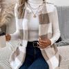 LAPHAL Womens Sherpa Vest Casual Warm Plaid Print Open Front Vest Coat Sleeveless Fleece Jacket Pockets,Teddy Coat(3 Colors) (Light Brown,X-Large) view 3