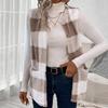 LAPHAL Womens Sherpa Vest Casual Warm Plaid Print Open Front Vest Coat Sleeveless Fleece Jacket Pockets,Teddy Coat(3 Colors) (Light Brown,X-Large) view 4