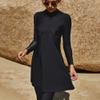 ABEWIP Muslim Swimsuits for Women Burkini Bathing Suits Full Body Modest Swimwear Islamic Swimming Suit Black Style 1 L view 4