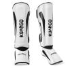 KUANG QUAN Muay Thai Shin Guards, Muay Thai Martial Arts Kicking Leg Instep Protection Pads Sparring Gear,for Kickboxing MMA Training and Sparring,Professional MMA Equipment (Black-White, Medium) view 1