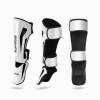 KUANG QUAN Muay Thai Shin Guards, Muay Thai Martial Arts Kicking Leg Instep Protection Pads Sparring Gear,for Kickboxing MMA Training and Sparring,Professional MMA Equipment (Black-White, Medium) view 2