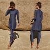 ABEWIP Muslim Swimsuits for Women Burkini Bathing Suits Full Body Modest Swimwear Islamic Swimming Suit Grey Blue Style 1 M view 2