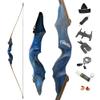 60 Inch Black Hunter Takedown Longbow 20-60lbs Traditional Wood Longbow with Bamboo Core Limbs Right/Left Handed American Hunting Longbow for Outdoor Hunting Shooting (30 Lbs, Blue Bow/Left Handed) view 1