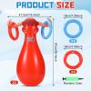 Arrowbash 2 Pcs Bull Inflatable Ring Toss Set Include 2 Inflatable Base 12 Rings for Western Cowboy Fiesta Rodeo Beach Pool Birthday Party Supplies view 2