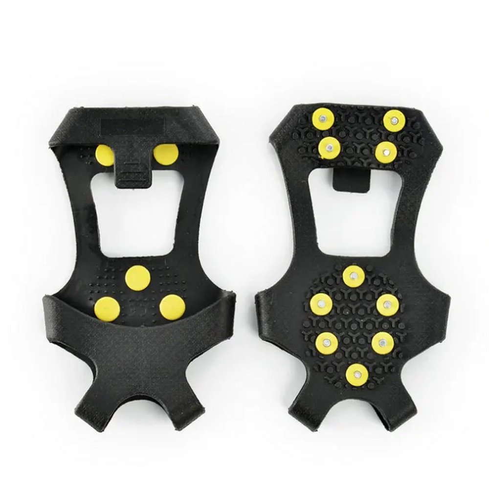 Outdoor Crampons 10-Tooth Anti-Skating Claws Ice Climbing Mountaineering Rock Climbing Snow Non-Slip Shoe Set Shoe Nail Grips (Color : S)