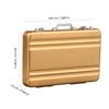 Tofficu Golden Mini Briefcase Metal Business Card Holder - Portable Aluminum Card Case for Professional Image, Large Capacity, Lightweight Miniature Briefcase for Business Meetings and Events view 2