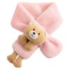 Baby Scarf Soft Pink Faux Rabbit Material Toddler Scarf for Girls Warm Cartoon Bear Design Cozy Winter for Kids Outdoor Use view 1
