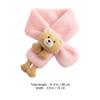 Baby Scarf Soft Pink Faux Rabbit Material Toddler Scarf for Girls Warm Cartoon Bear Design Cozy Winter for Kids Outdoor Use view 2