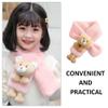 Baby Scarf Soft Pink Faux Rabbit Material Toddler Scarf for Girls Warm Cartoon Bear Design Cozy Winter for Kids Outdoor Use view 3