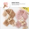 Baby Scarf Soft Pink Faux Rabbit Material Toddler Scarf for Girls Warm Cartoon Bear Design Cozy Winter for Kids Outdoor Use view 4
