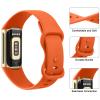 AK Sport Band Compatible with Fitbit Charge 6 Bands/Fitbit Charge 5 Bands Women Men, Classic Soft Replacement Straps Wristbands for Fitbit Charge 6/5 Advanced Fitness & Health Tracker (Orange,Large) view 3