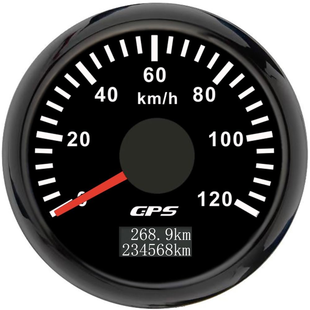 ELING 52mm Waterproof 120km/h GPS Speedometer Odometer for Motorboat Truck 12Volt 24Volt with 7 Colors Backlight