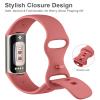 AK Sport Band Compatible with Fitbit Charge 6 Bands / Fitbit Charge 5 Bands Women Men, Classic Soft Replacement Straps Wristbands for Fitbit Charge 6 / 5 Advanced Fitness & Health Tracker (Coral view 4