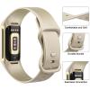 AK Sport Band Compatible with Fitbit Charge 6 Bands / Fitbit Charge 5 Bands Women Men, Classic Soft Replacement Straps Wristbands for Fitbit Charge 6 / 5 Advanced Fitness & Health Tracker (Champagne view 3