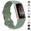 AK Sport Band Compatible with Fitbit Charge 6 Bands / Fitbit Charge 5 Bands Women Men, Classic Soft Replacement Straps Wristbands for Fitbit Charge 6 / 5 Advanced Fitness & Health Tracker (Avocado view 1