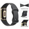 AK Sport Band Compatible with Fitbit Charge 6 Bands / Fitbit Charge 5 Bands Women Men, Classic Soft Replacement Straps Wristbands for Fitbit Charge 6 / 5 Advanced Fitness & Health Tracker (Dark view 3