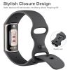 AK Sport Band Compatible with Fitbit Charge 6 Bands / Fitbit Charge 5 Bands Women Men, Classic Soft Replacement Straps Wristbands for Fitbit Charge 6 / 5 Advanced Fitness & Health Tracker (Dark view 4