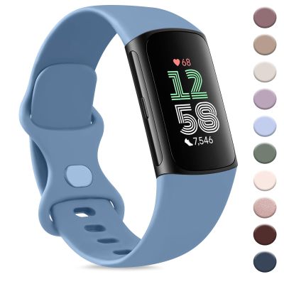 AK Sport Band Compatible with Fitbit Charge 6 Bands / Fitbit Charge 5 Bands Women Men, Classic Soft Replacement Straps Wristbands for Fitbit Charge 6 / 5 Advanced Fitness & Health Tracker (Senior