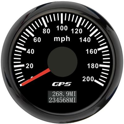 ELING 52mm Speedometer 200MPH GPS Gauge Odometer with GPS Antenna Tripmeter Total Mileage 7 Colors Backlight 12V 24V