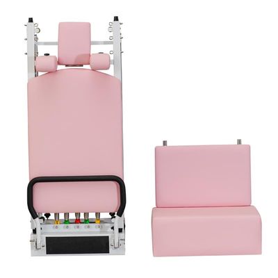 SwAcch Foldable Pilates Reformer Machine, Improve Core Strength and Balance, Improve Body Shape, Aluminum Foldable Pilates Machine Equipment for Home, Studio Workout,Pink