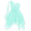 Rswnyirn Kids Flower Girls One Shoulder Party Dress Wedding Bridesmaid Pageant Party Asymmetrical Hem Gowns Mint Green 10 Years view 2