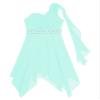 Rswnyirn Kids Flower Girls One Shoulder Party Dress Wedding Bridesmaid Pageant Party Asymmetrical Hem Gowns Mint Green 10 Years view 3