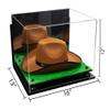 Better Display Cases Acrylic Cowboy Hat Display Case with Mirror Case, Black Risers and Turf Base and Wallmount - 16" x 13" x 12" (A024-B/V61B) view 2