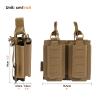 EXCELLENT ELITE SPANKER Tactical Open-Top Single/Double/Triple Molle Mag Pouch Tactical Bag Accessories Holder(Double Coyote Brown) view 2