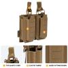 EXCELLENT ELITE SPANKER Tactical Open-Top Single/Double/Triple Molle Mag Pouch Tactical Bag Accessories Holder(Double Coyote Brown) view 3