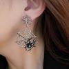 TseanYi Goth Spider Web Drop Earrings Silver Spider Stud Earrings Black Spider Dangle Earrings Vintage Spiderweb Dangle Earrings Spider Earrings view 2