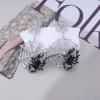 TseanYi Goth Spider Web Drop Earrings Silver Spider Stud Earrings Black Spider Dangle Earrings Vintage Spiderweb Dangle Earrings Spider Earrings view 3