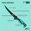 Pro Series 4 Piece Grilling Kit | German G4116 Stainless Steel 7" Flex Fishing Fillet Knife, Stainless-Steel Tongs and Spatula, danco Apron, Fish Cleaning, BBQ Kit, Grilling Combo view 3