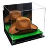 Better Display Cases Acrylic Cowboy Hat Display Case with Mirror Case, Green Risers and Turf Base and Wallmount - 16" x 13" x 12" (A024-B/V61B) view 1