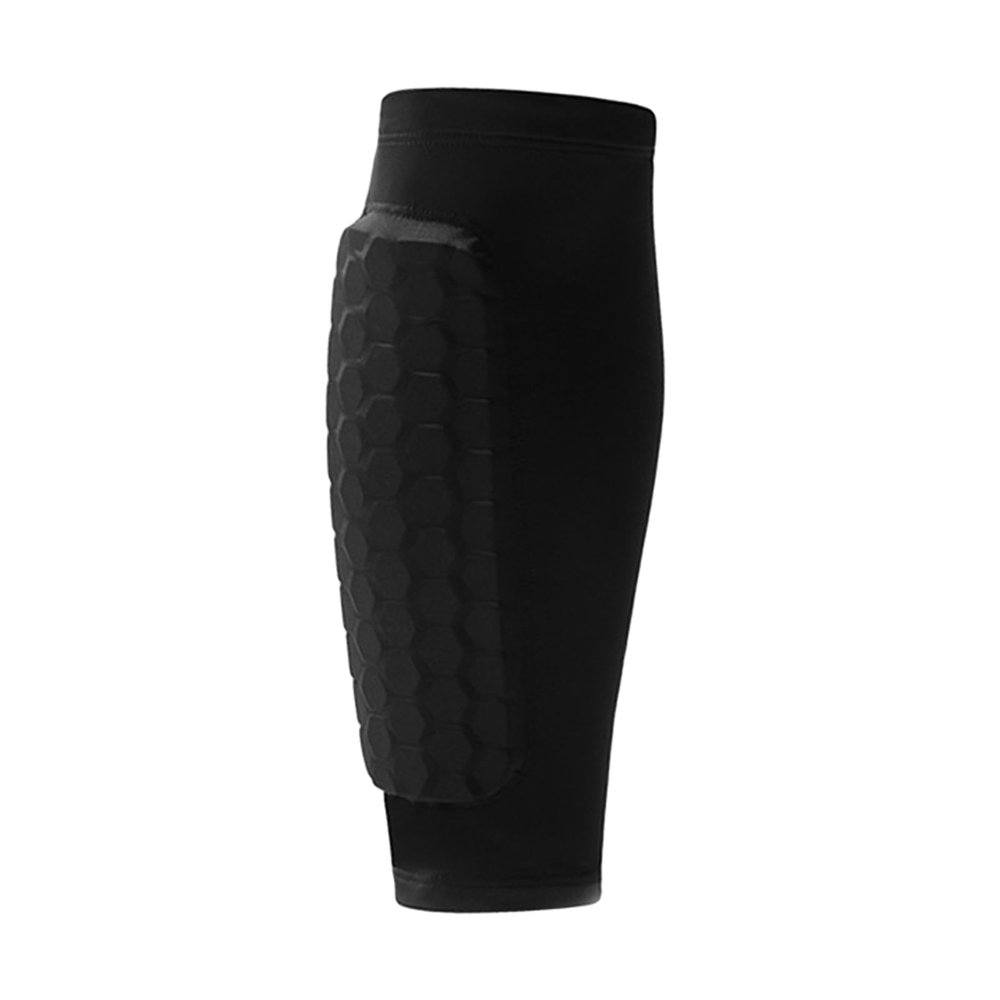 lamphle 1Pc Soccer Sports Shin Guard Child Calf Protective Gear Soccer Equipment with Honeycomb Pads Impact Resistant Anti-Collision Calf Protection Gear for Football Baseball Boxing Cycling Black L