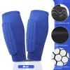 lamphle 1Pc Soccer Sports Shin Guard Child Calf Protective Gear Soccer Equipment with Honeycomb Pads Impact Resistant Anti-Collision Calf Protection Gear for Football Baseball Boxing Cycling Black L view 2