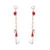 Zyuzles Earphone Anti Lost Earring Clip 1pair,Red Heart Earring Brackets,Creative Dolphin Tassels Earrings with Clip Suitable for Earring Bracket view 1