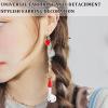 Zyuzles Earphone Anti Lost Earring Clip 1pair,Red Heart Earring Brackets,Creative Dolphin Tassels Earrings with Clip Suitable for Earring Bracket view 2