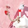 Zyuzles Earphone Anti Lost Earring Clip 1pair,Red Heart Earring Brackets,Creative Dolphin Tassels Earrings with Clip Suitable for Earring Bracket view 3