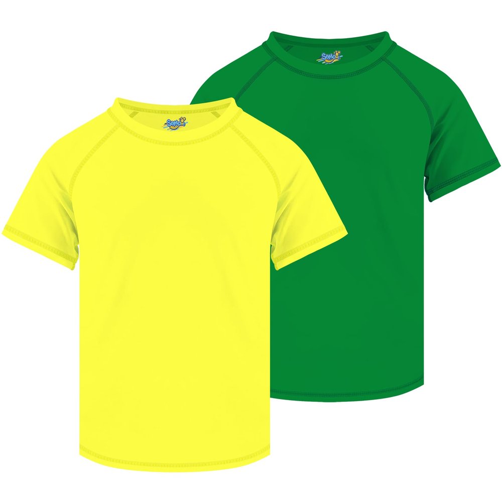 Boys Rash Guard Short Sleeve, Yellow and Green UPF 50+ Sun Protection Rashguard Slim Fit Swim Shirt Fishing Surf Quick Dry Cool Beach Clothes for Toddler Youth Kids Size 9-10Y