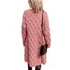 SACFOF Womens Long Cardigan Cable Knit Open Front Long Sleeve Sweater Coats Knitwear Outerwear with Pockets view 2
