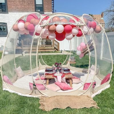 Screen Houses Pop-up Outdoor Camping Tent, 540 Degree Fully Transparent Non Dead Corner Gazebo (15 'x15')