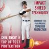 Exxact Sports Batter's Baseball Leg Guard with Adjustable Straps, Shin Guard Baseball - (Black, Youth - Universal Fit) view 2