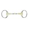 DAUZ Horse Snaffle Bit, Apple Flavor Stainless Steel Mouth Oval Link Loose Ring, Rubber Wrapped Horse Mouth Bit for Racing view 1