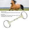 DAUZ Horse Snaffle Bit, Apple Flavor Stainless Steel Mouth Oval Link Loose Ring, Rubber Wrapped Horse Mouth Bit for Racing view 3