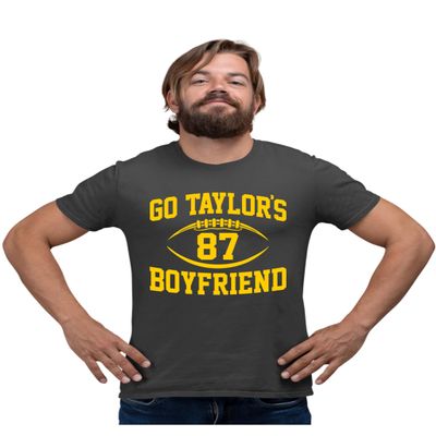 5X-Large Heather Black Mens Go Taylor's Boyfriend Funny Football T-Shirt