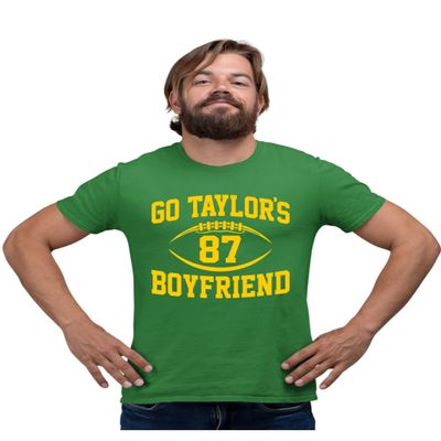 4X-Large Kelly Green Mens Go Taylor's Boyfriend Funny Football T-Shirt