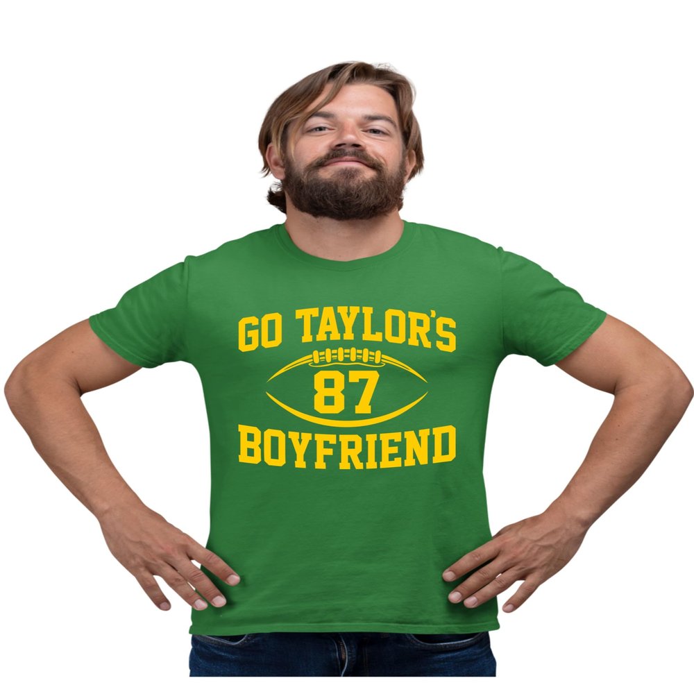 4X-Large Kelly Green Mens Go Taylor's Boyfriend Funny Football T-Shirt