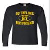 Small Black Mens Go Taylor's Boyfriend Funny Football Long Sleeve T-Shirt view 1