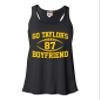 Medium Black Women Flowy Go Taylor's Boyfriend Funny Football Sleeveless Tank Top T-Shirt view 1